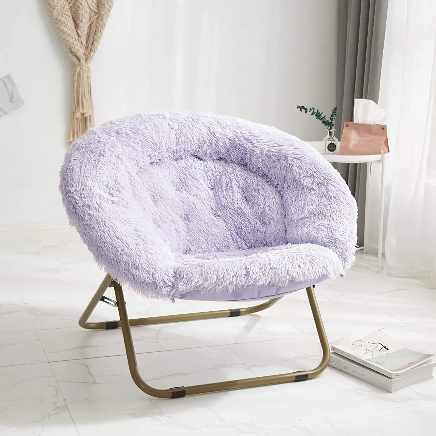 Idea Nuova Urban Lifestyle 37" Mongolian Oversized Saucer Chair Blush