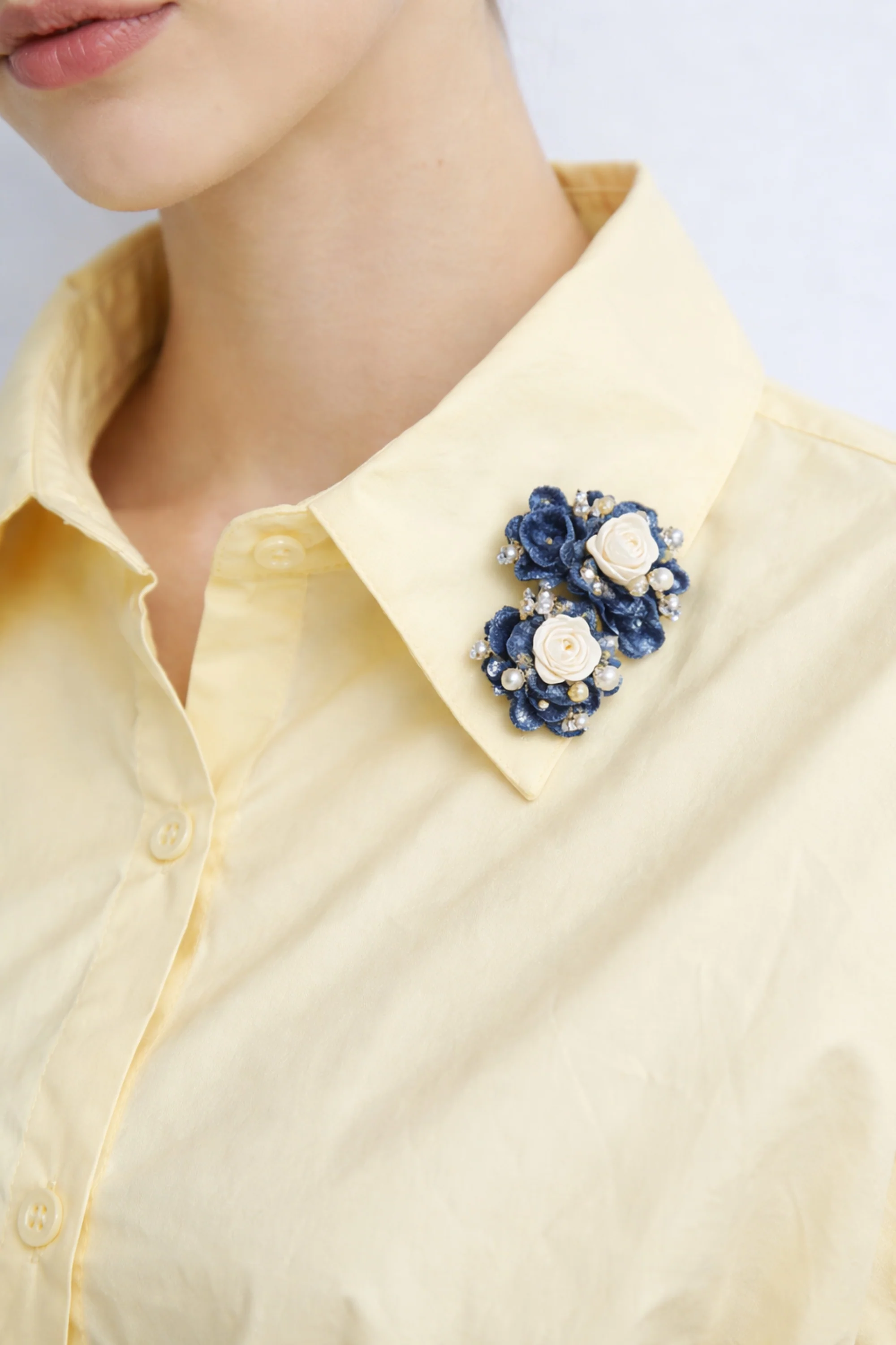 Lemon Rose Collar Shirt