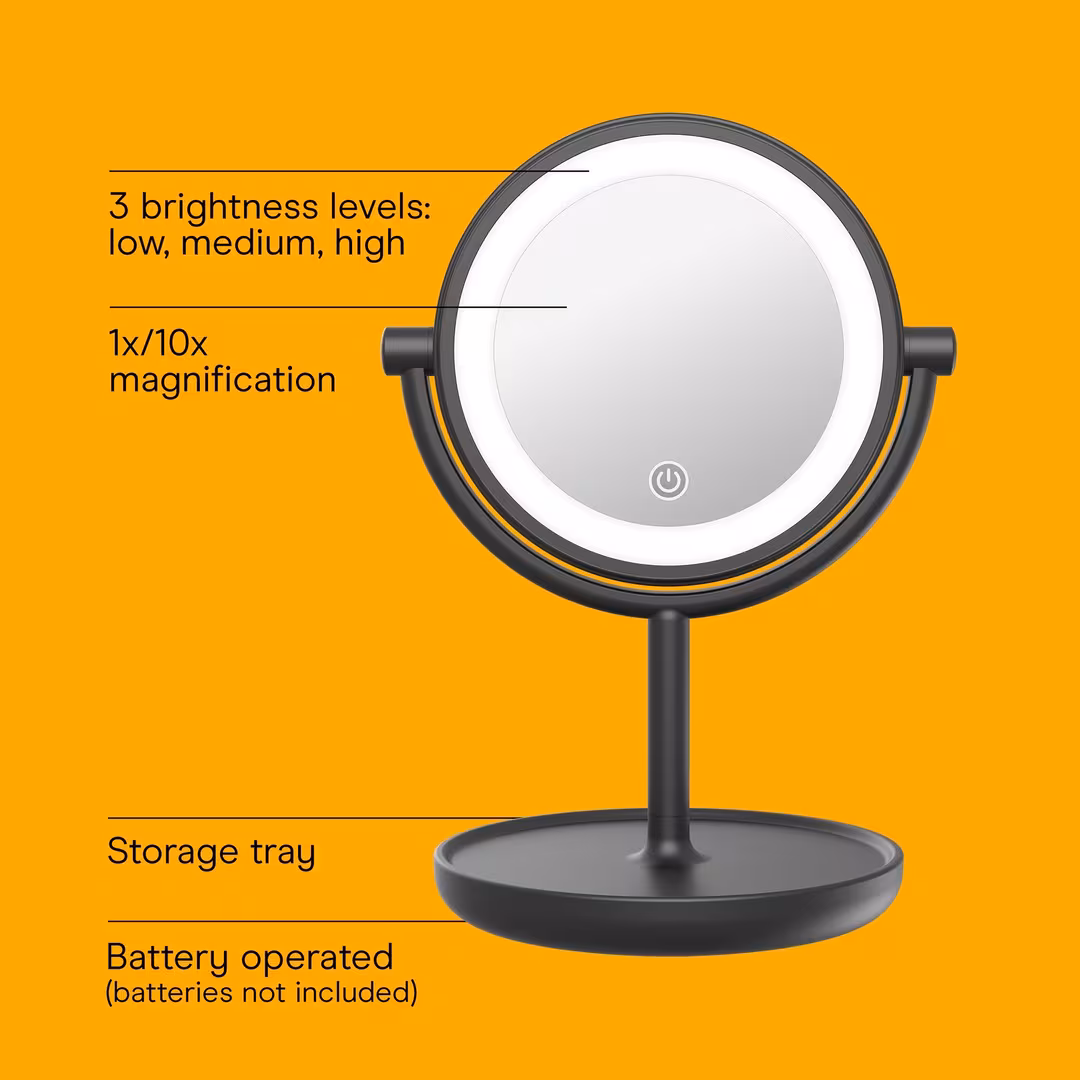 Conair  Matte Black Lighted Mirror