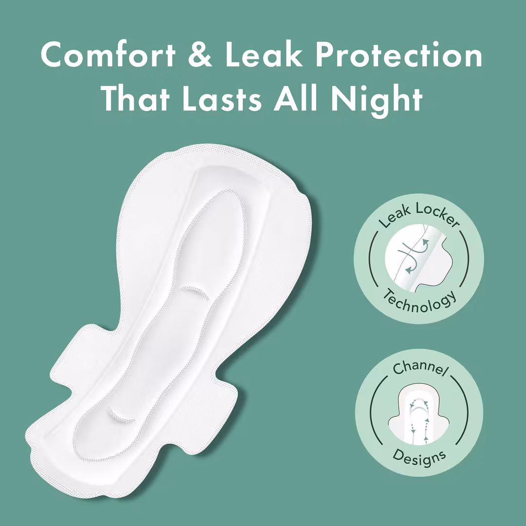 Rael  Overnight Organic Cotton Cover Pads With Wings