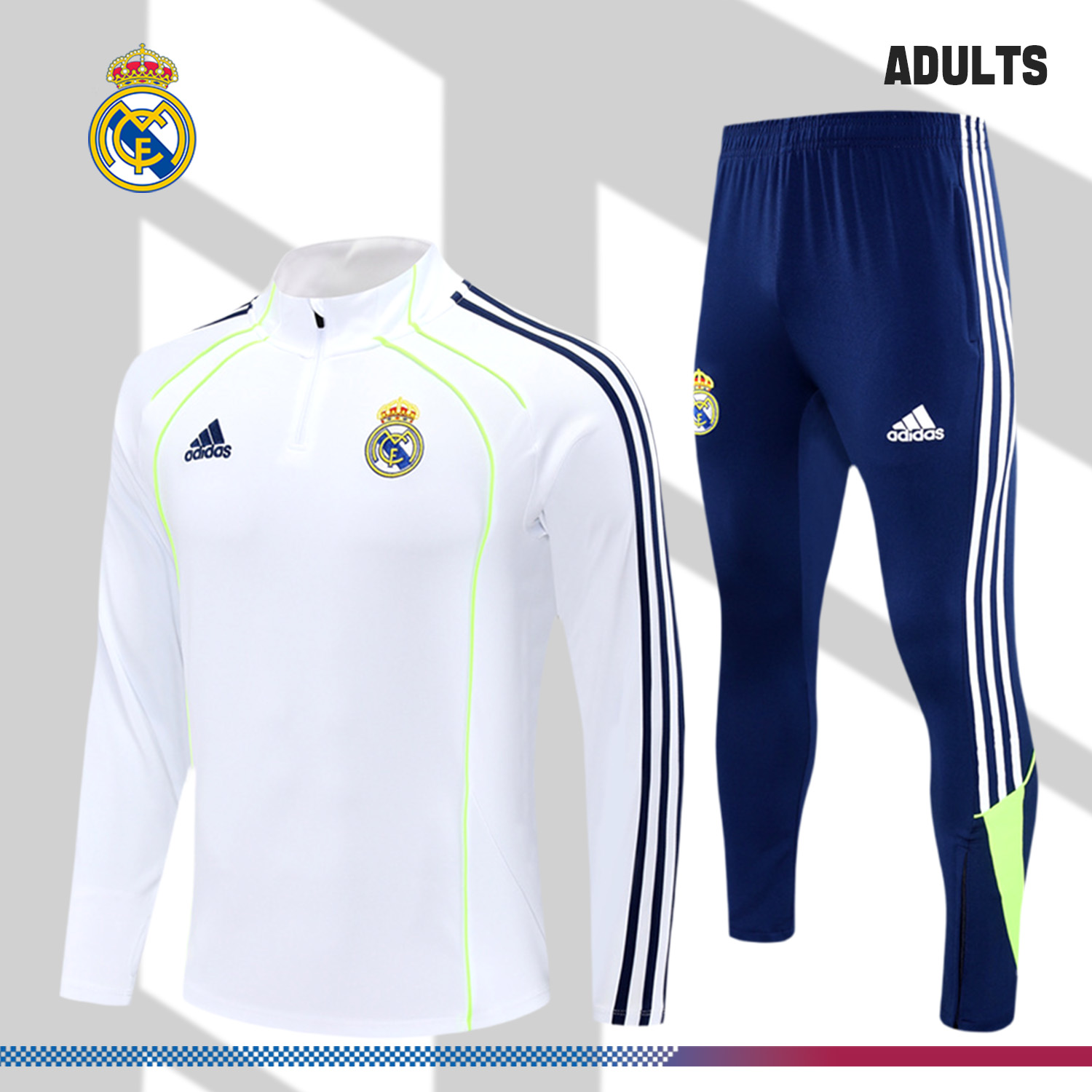 2025/2026 Real Madrid Adult Half Zip Training Kit (Adult Kit)