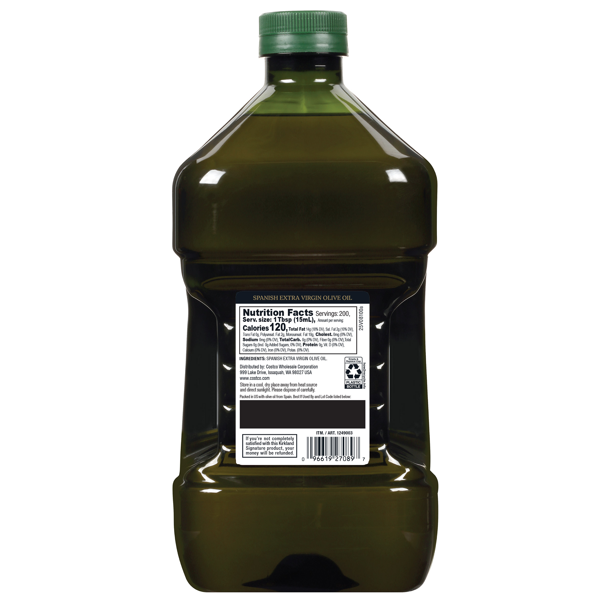 Kirkland Signature 100% Spanish Extra Virgin Olive Oil, 3 L