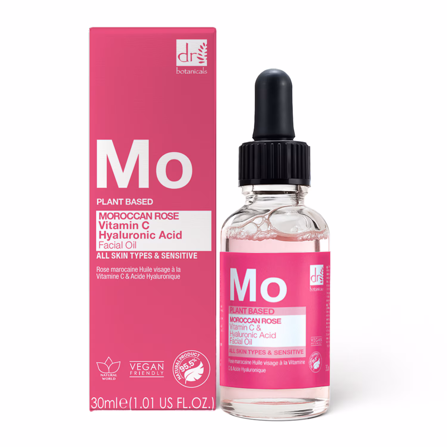 Marokkanisches Rosen-Gesichtsöl mit Hyaluronsäure und Vitamin C