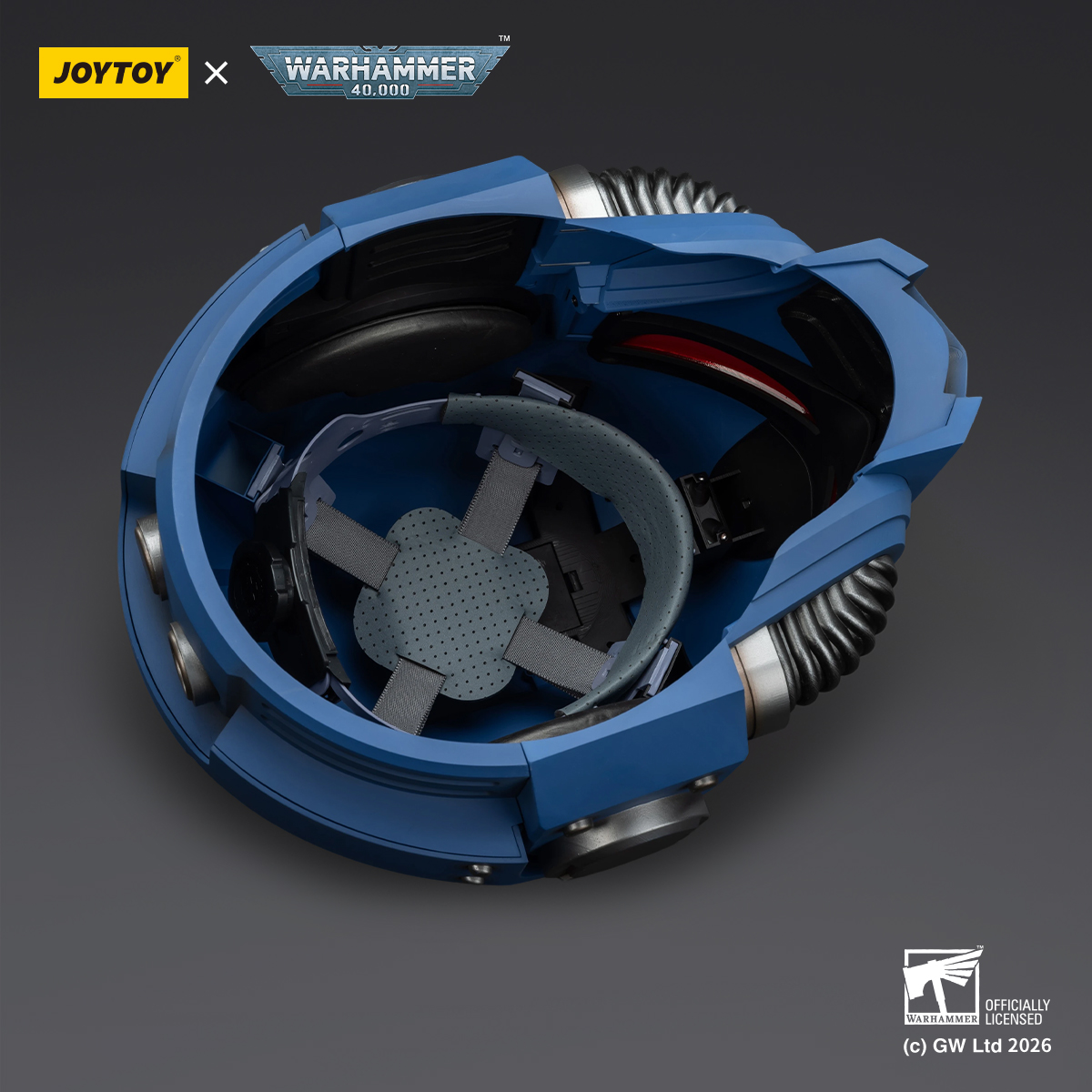 JOYTOY Warhammer 40k 1: 1 Ultramarines Captain MkX Helmet & Display Stand - JOYTOY WORLD