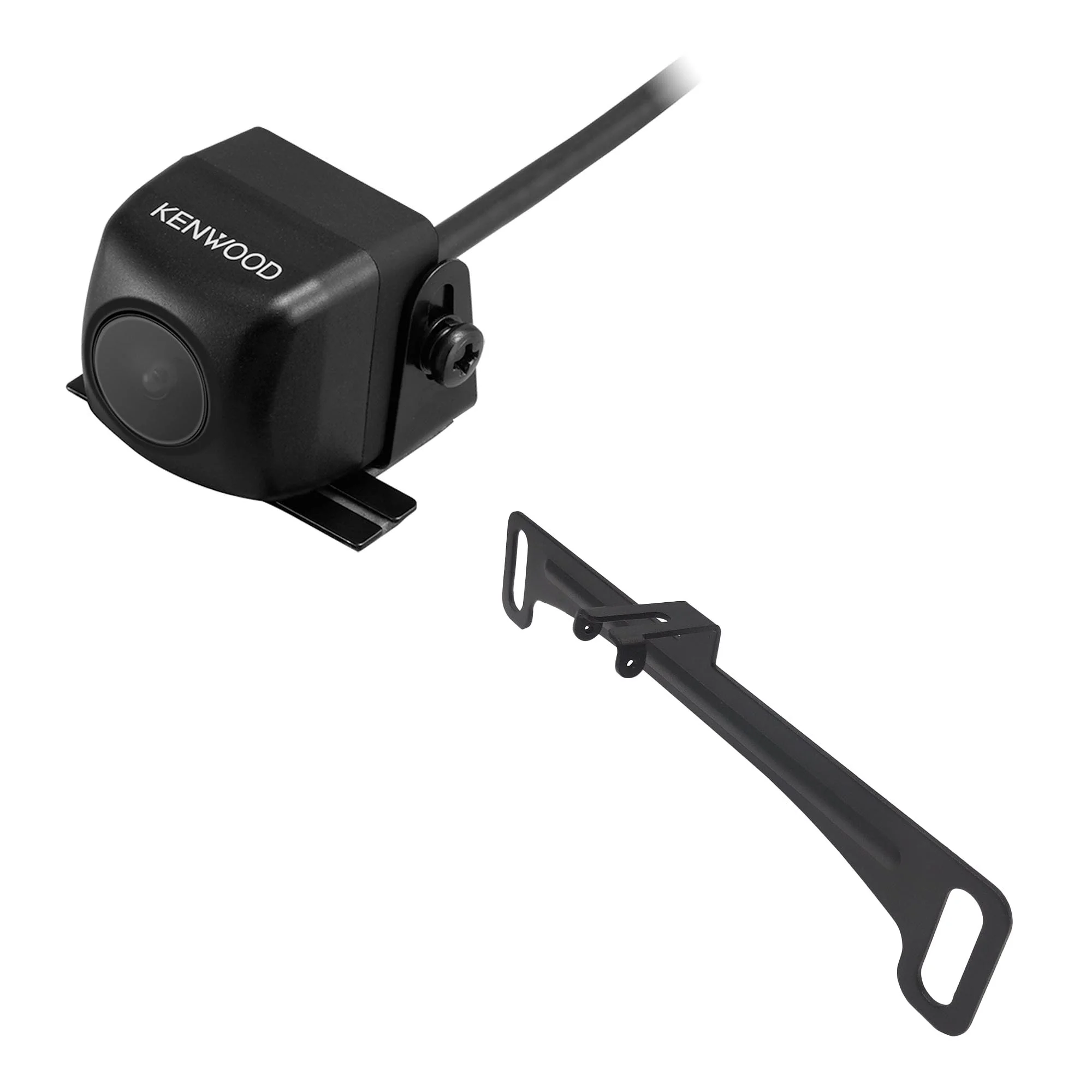 Kenwood DMX709S MultiMedia Receiver with CMOS-230LP Rearview Camera with License Plate Mounting Hardware