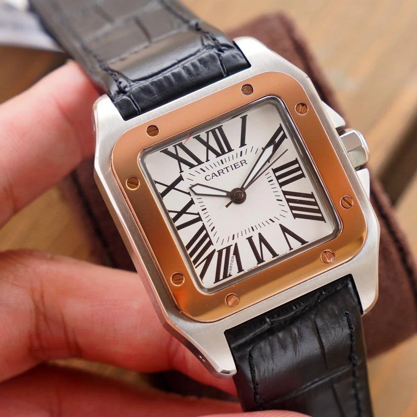 Cartier Watch SANTOS 100XL 42MM STAINLESS STEEL LEATHER