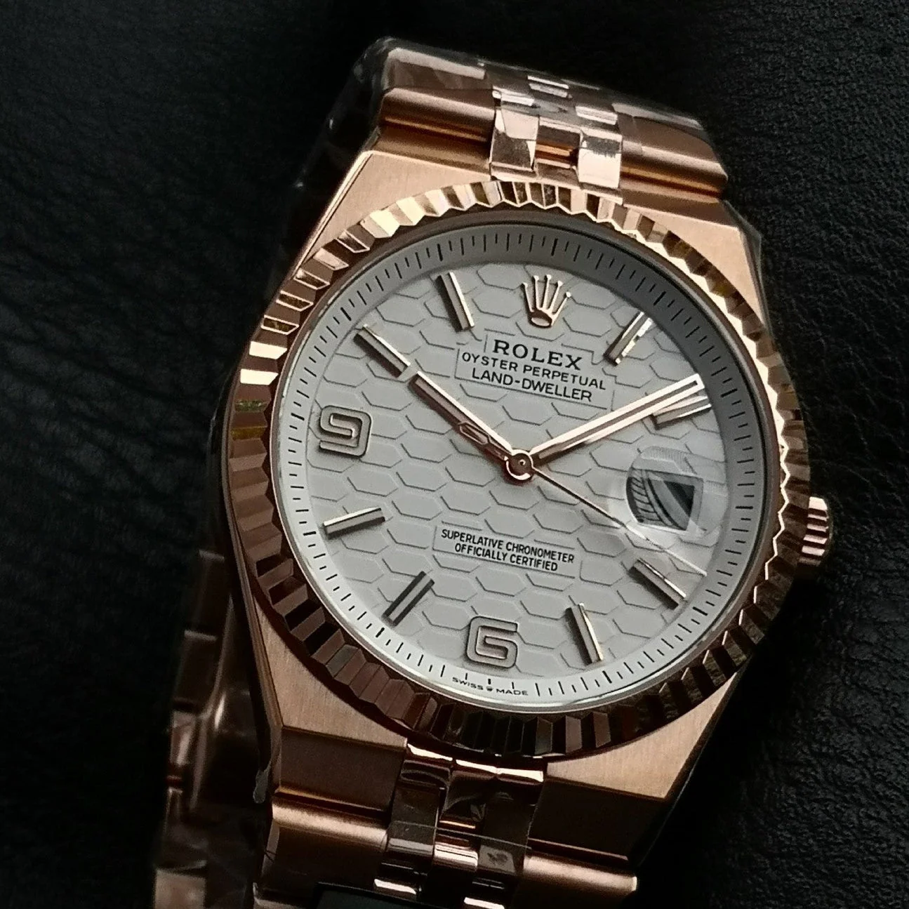 Rolex Watch Land Dweller 40mm Pink Gold White
