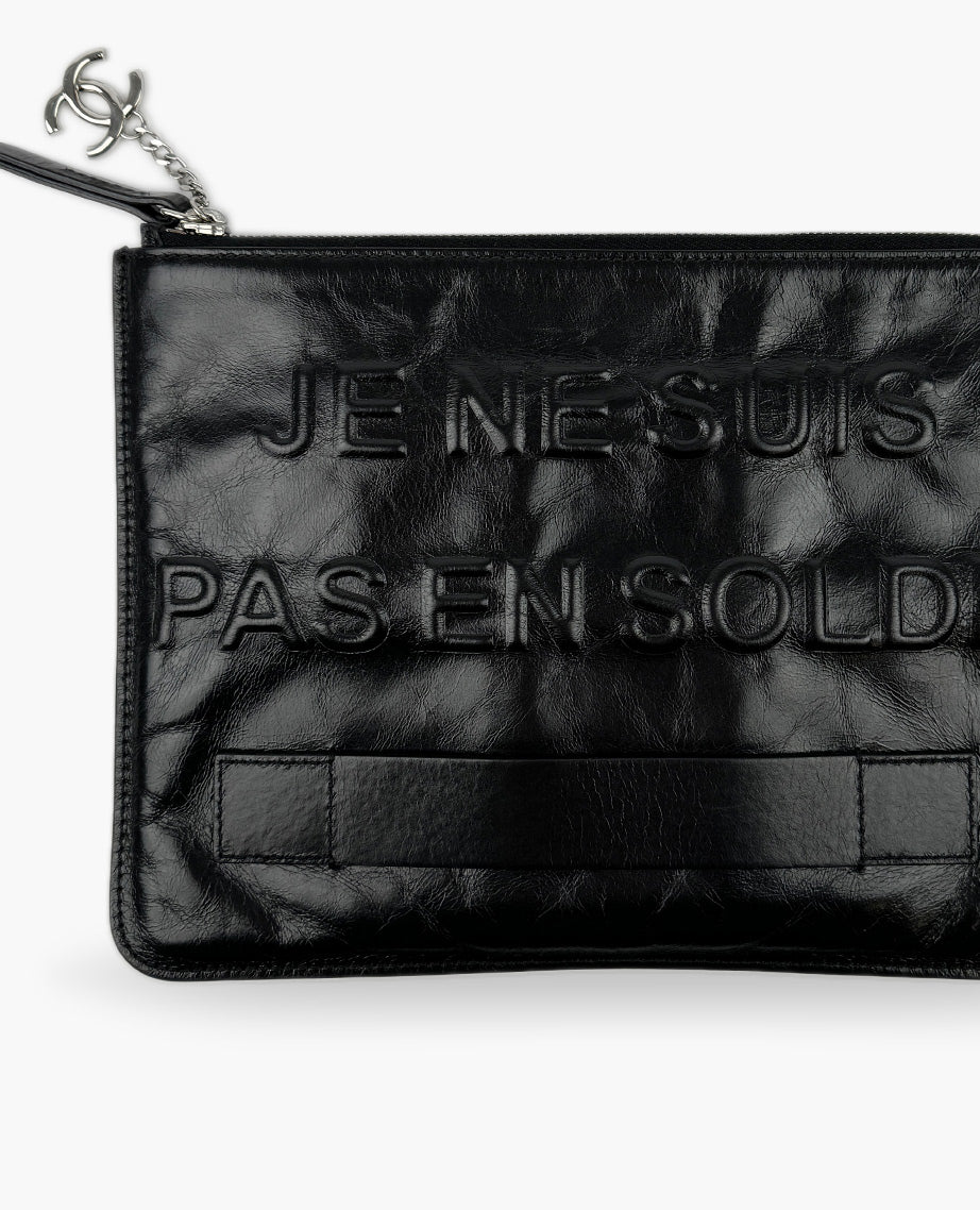 Chanel Je Ne Suis Pas En Solde Black Clutch card holder wallet