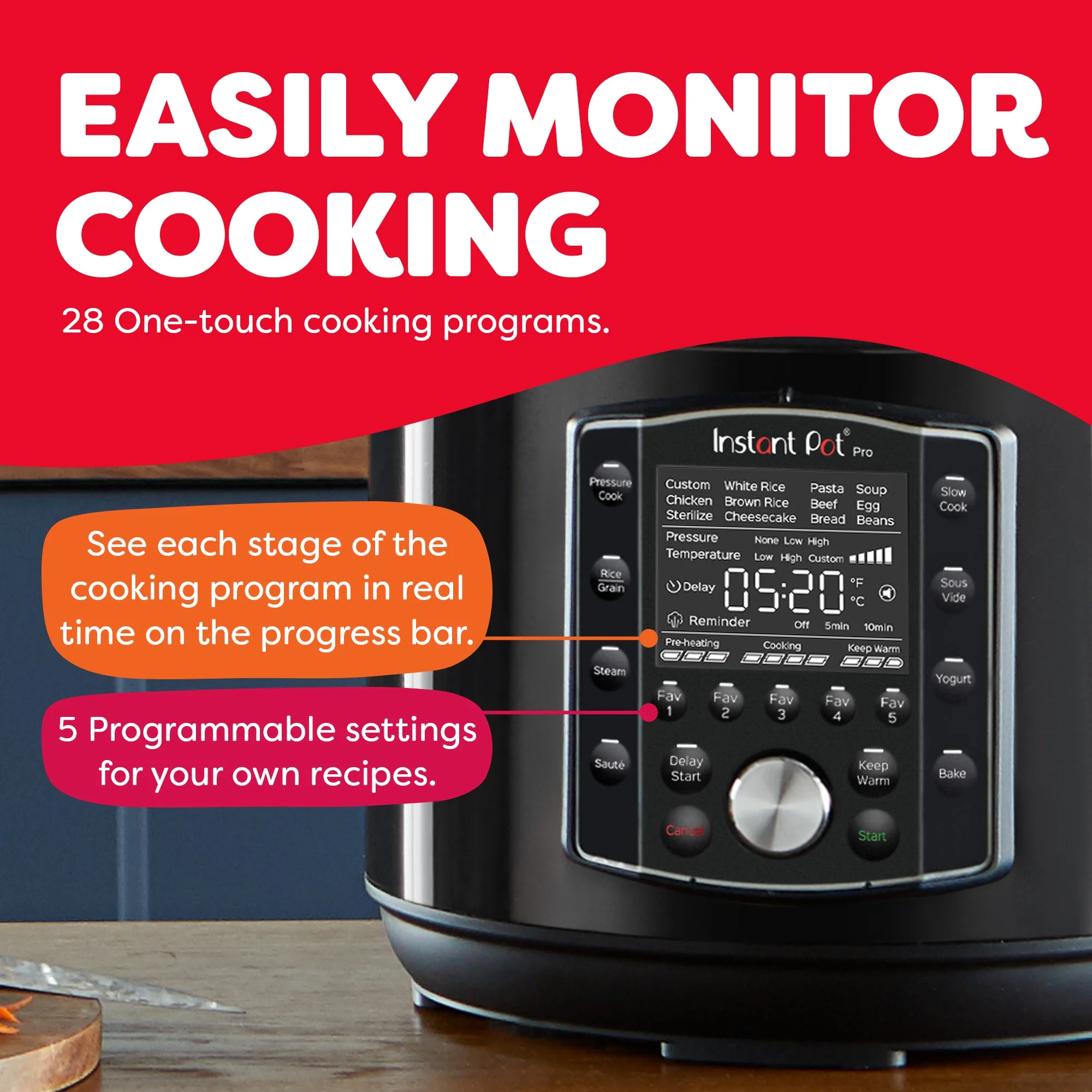 Instant Pot Pro 8-Quart Electric Pressure Cooker, 10-in-1 Slow Cooker, Rice/Grain Cooker, Steamer, Saut, Sous Vide, Yogurt Maker, Sterilizer and Warmer