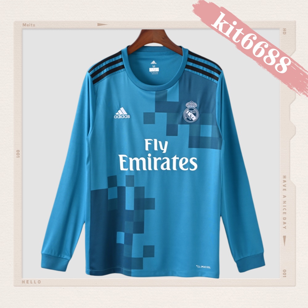 2017/2018 Real Madrid Second Away Retro Long Sleeve Football Shirt