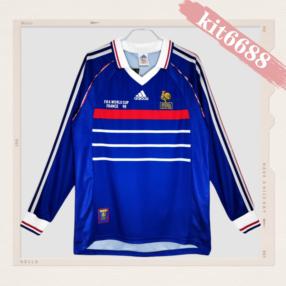 1998 France Home Long Sleeve Retro Football Shirt
