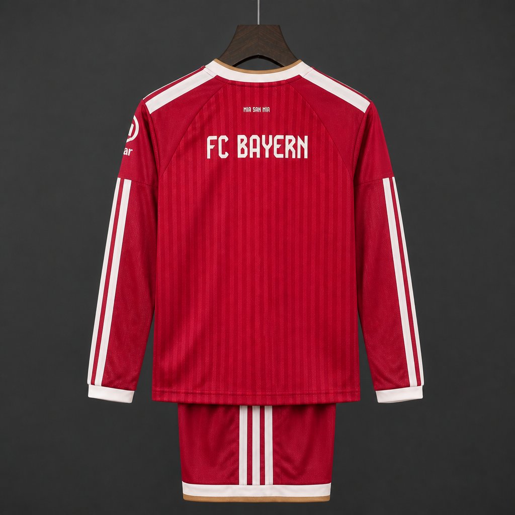 2026/2027 Bayern Munich Home Long Sleeve Football Shorts (Kids Kit socks)