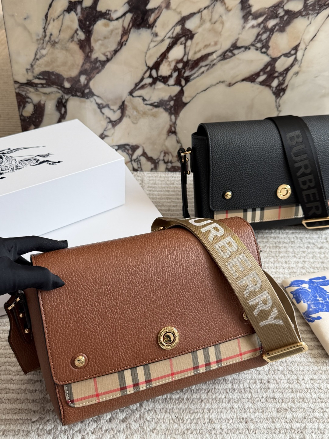 Burberry Vintage Check Note Shoulder Bag