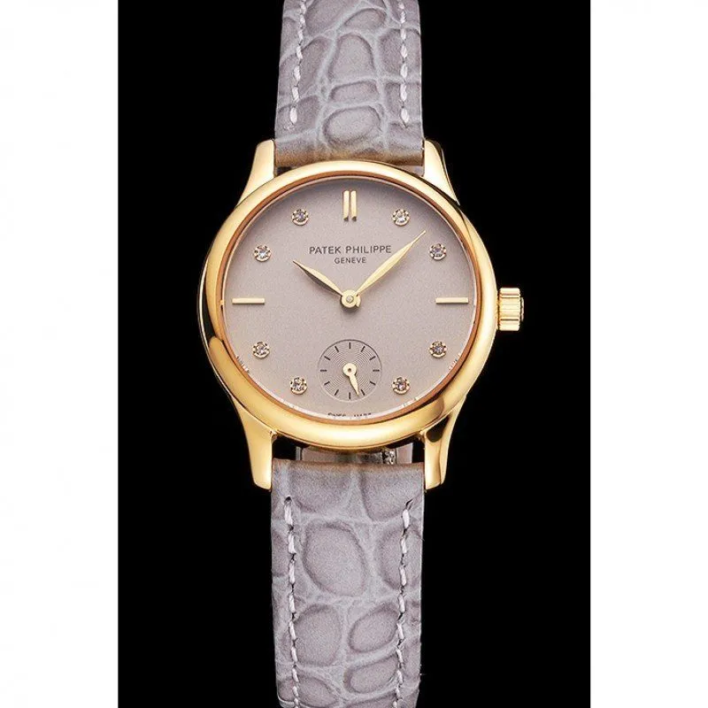 Patek Philippe Calatrava Silver & Diamond Dial 28 mm, Yellow Gold Plated