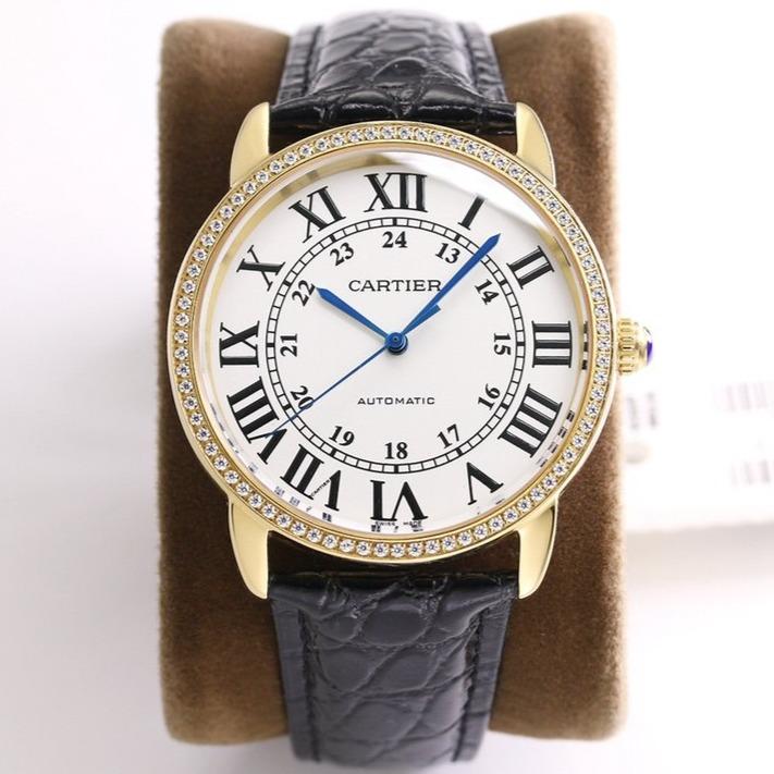 Cartier Watch RONDE SOLO DE CARTIE WHITE DIAL DIAMOND BEZEL