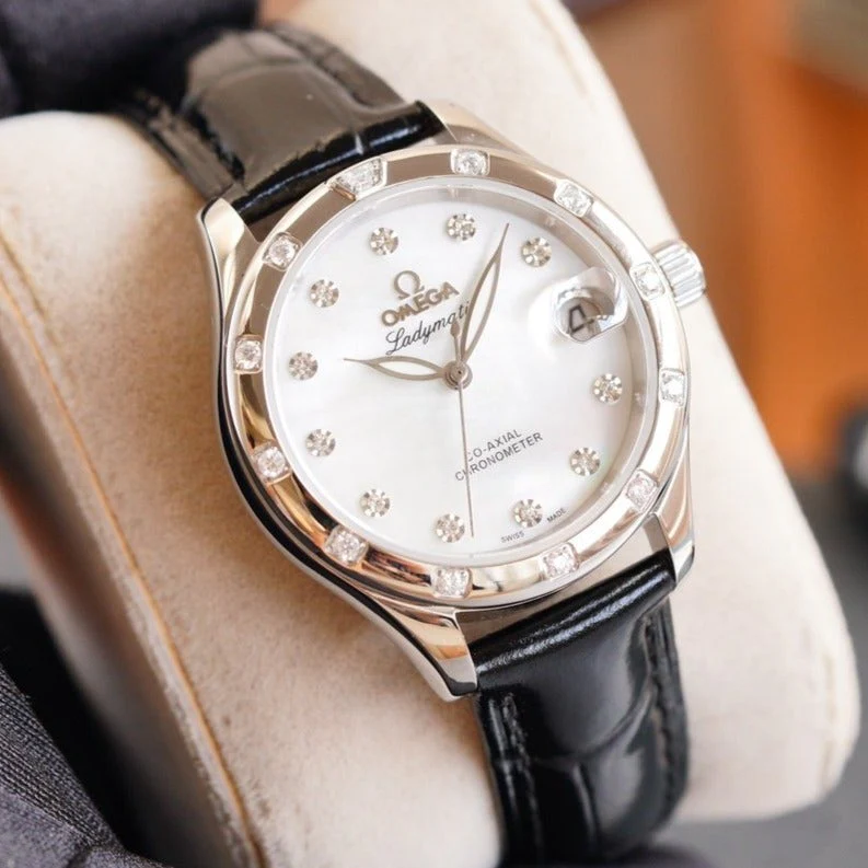 Omega Watch DE VILLE LADYMATIC 31MM DIAMOND BEZEL MOP DIAL