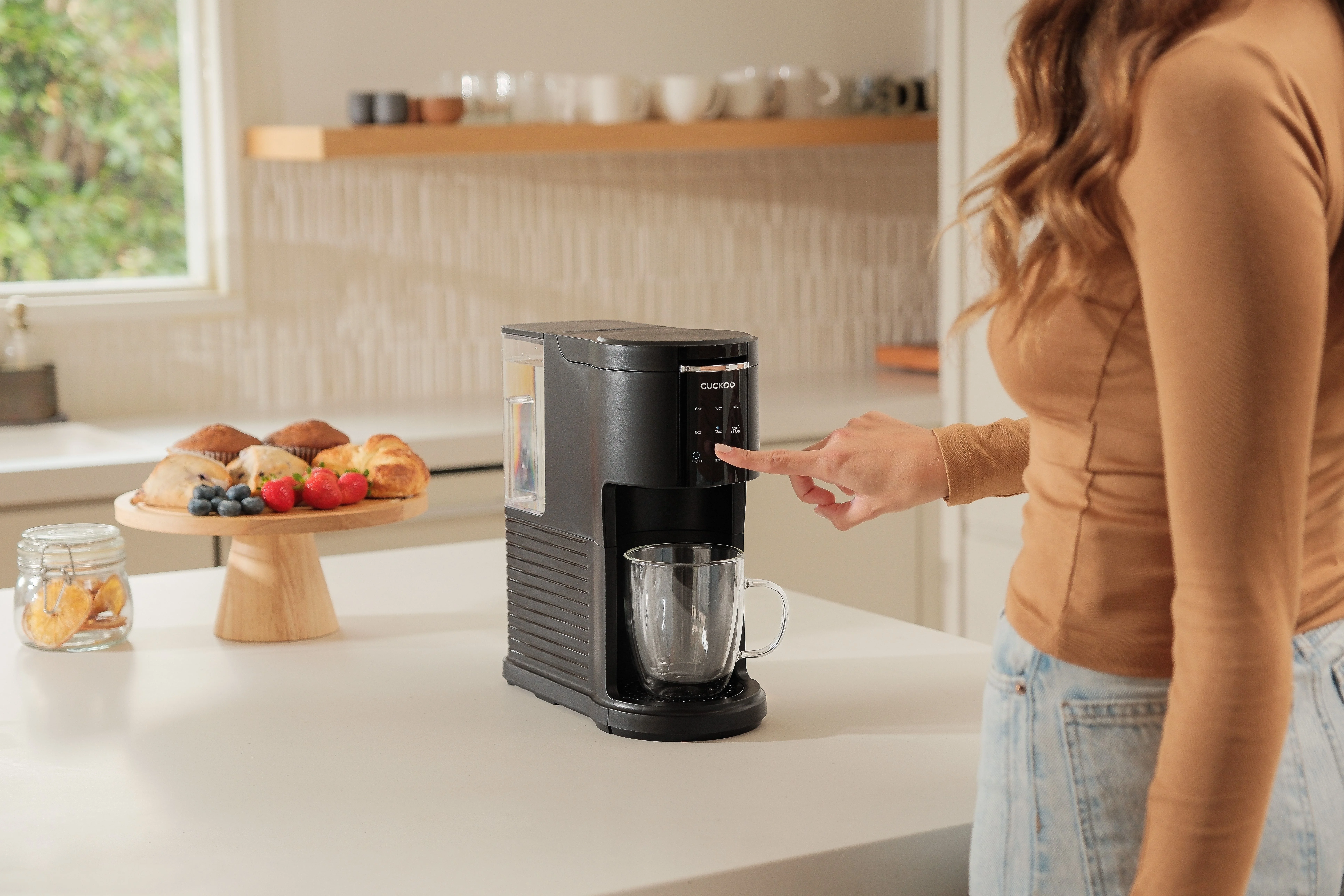 CUCKOO CCM-AK011B 3-in-1 1.2L K-Cup Coffee Maker with 5 Cup Sizes and Self-Cleaning Function (Black)