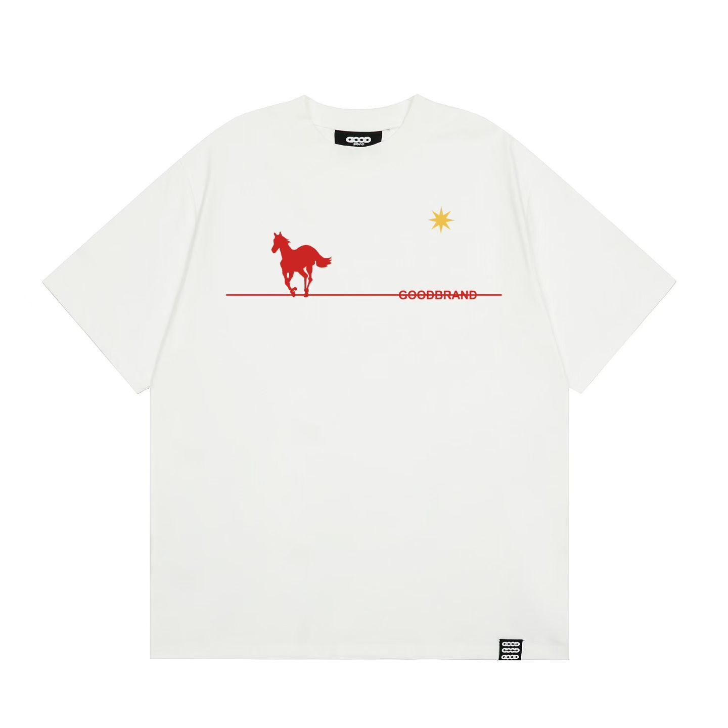 White parody war horse print niche fashion brand new T-shirt