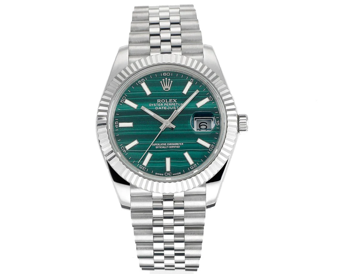Rolex Watch DATEJUST 41MM CUSTOM STEEL CASE MALACHITE DIAL Watch