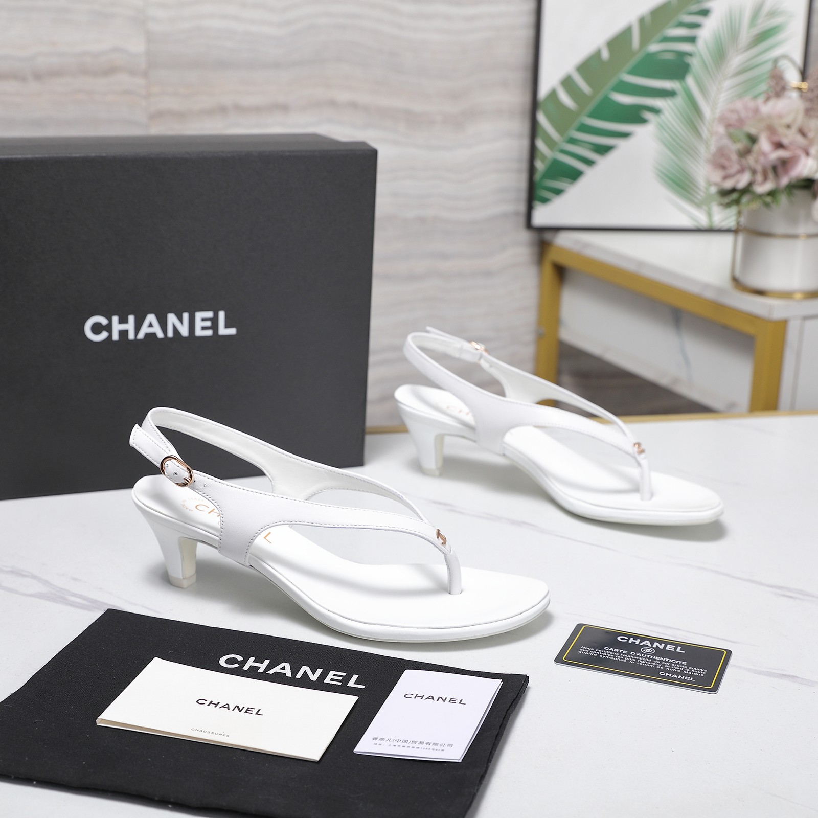 Chanel Thong Heeled Sandals