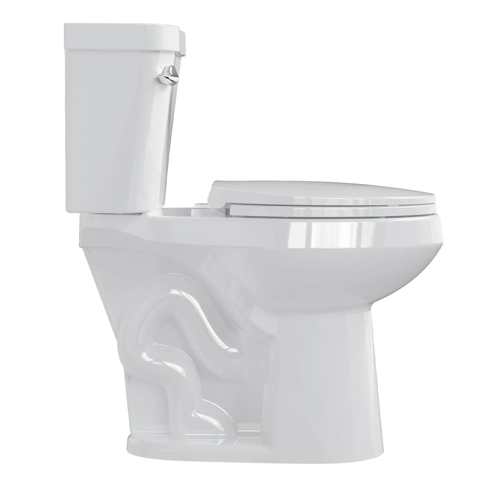 TROPOW Toilet, Two-Piece Toilet, ADA Toilet with Dual Flush, Elongated Toilets for Bathrooms with Soft Close Seat, Universal Height,White
