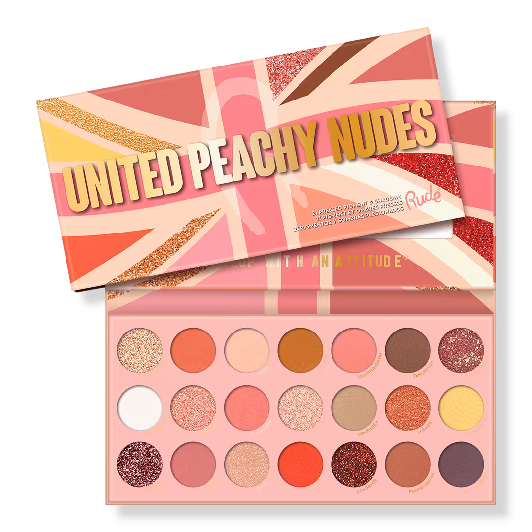 Rude  United Peachy Nudes - 21 Pressed Pigment & Shadows Palette