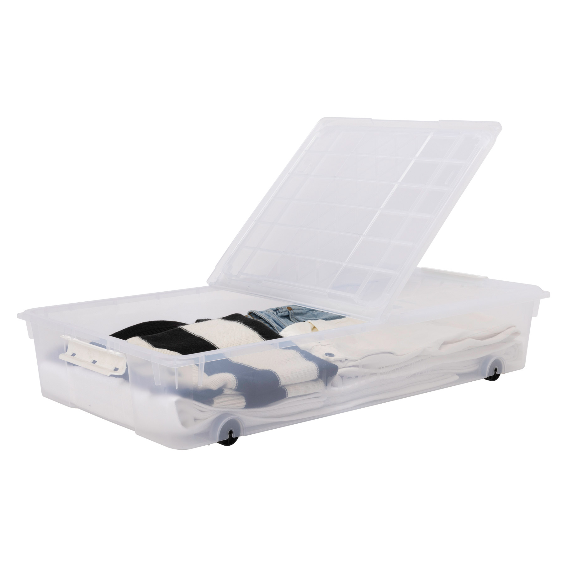 Greenmade InstaView 57 Quart Underbed Storage Bin with Wheels, 2-pack