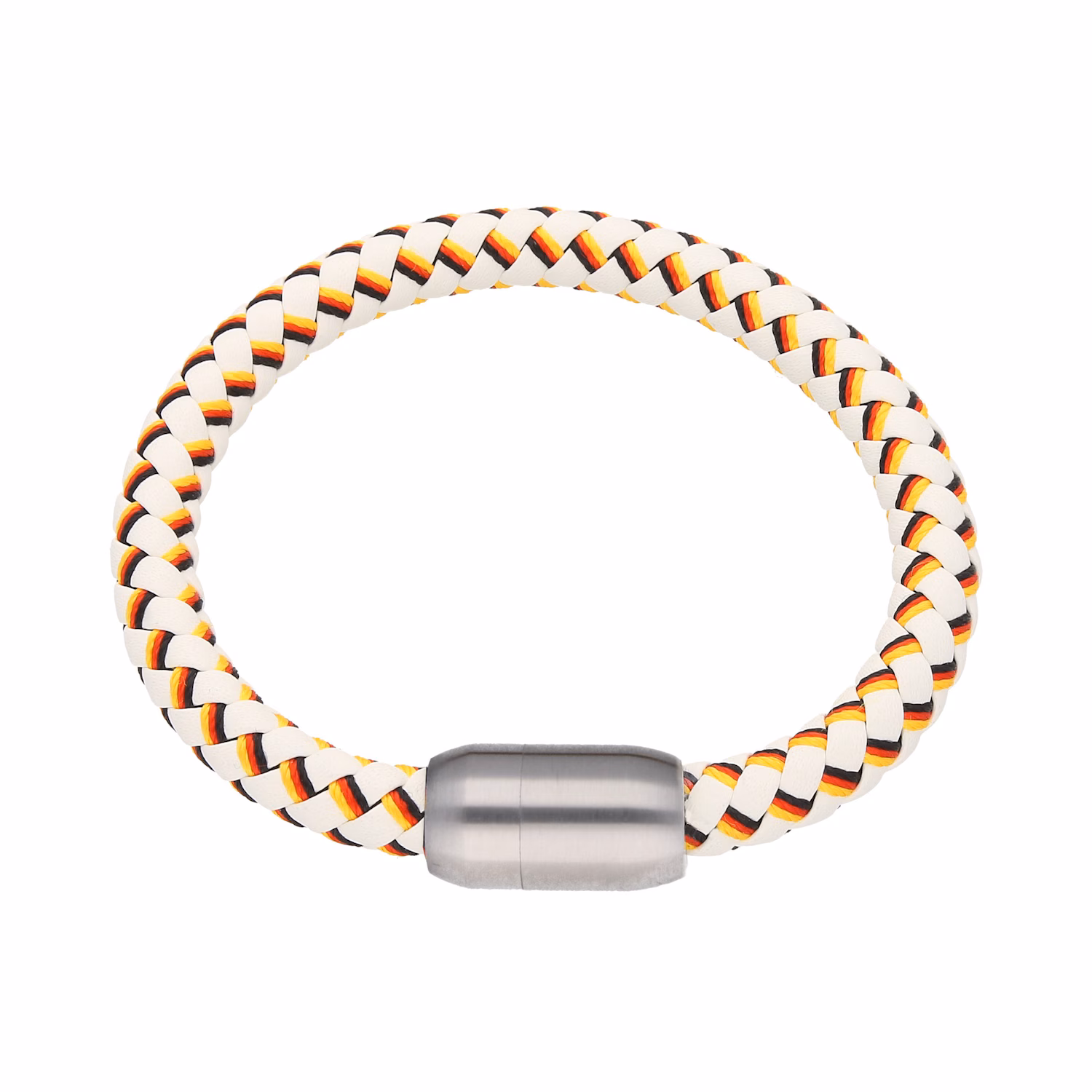 Armband weiß, geflochten, in Deutschland-Optik mit Magnetverschluß