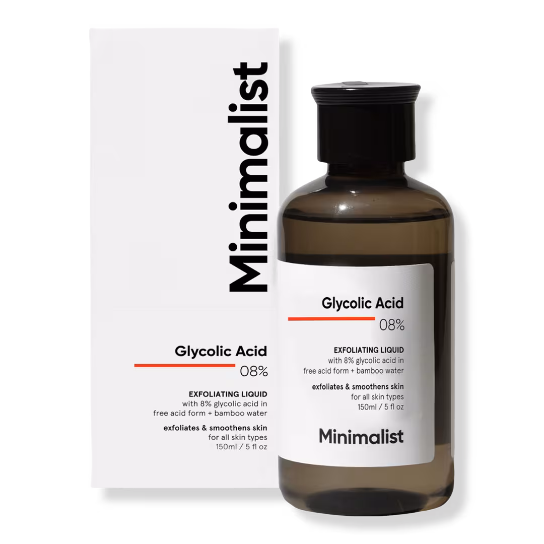 Minimalist  Glycolic Acid 08% Exfoliating Toner for Body, Face, Underarms & Scalp
