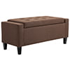 HOMCOM Linen Storage Ottoman Bench Storage Chest Tufted Ottoman Cube with Flipping Top