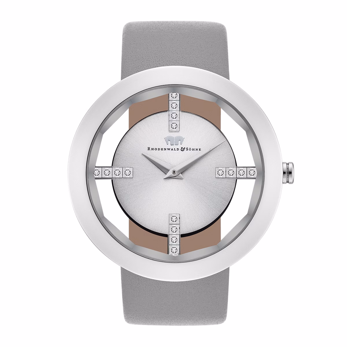 Armband-Uhr Lucrezia aus Echtleder in schwarz