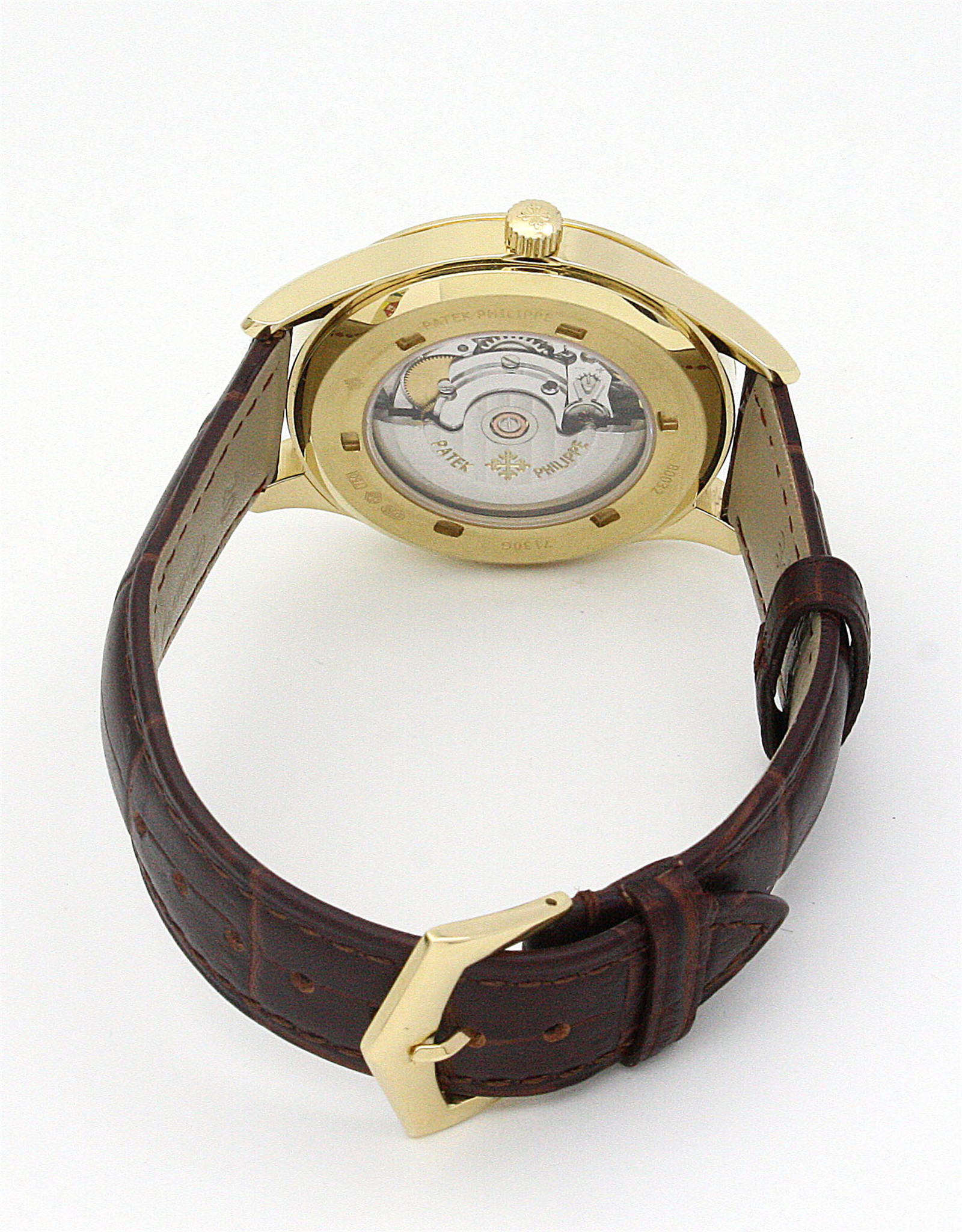 Replica Patek Philippe Complicated White Dial Leather Strap 5130J 39MM
