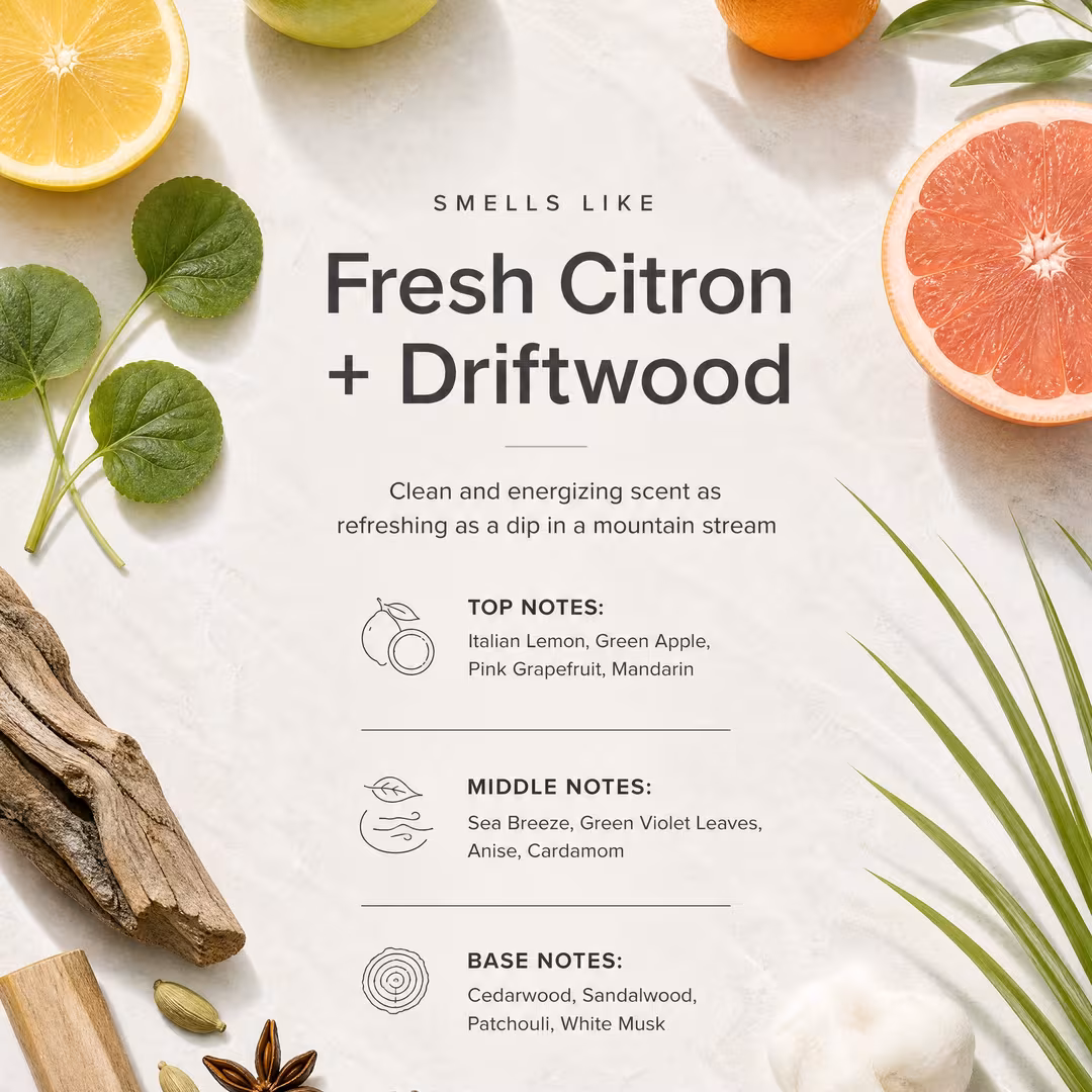 OffCourt  Fresh Citron + Driftwood Fragrance