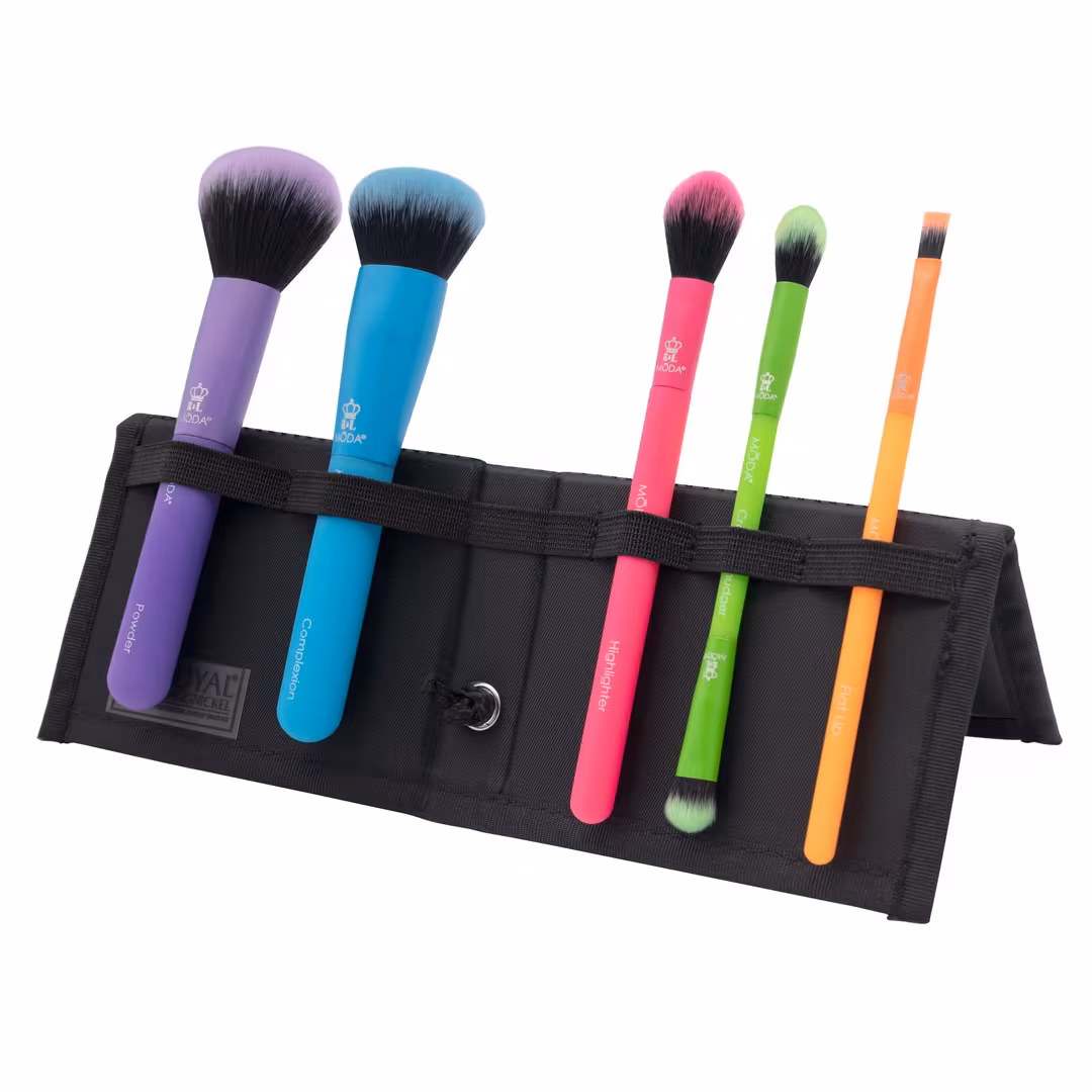 MŌDA  Totally Electric Complete Face Flip Makeup Brush Kit