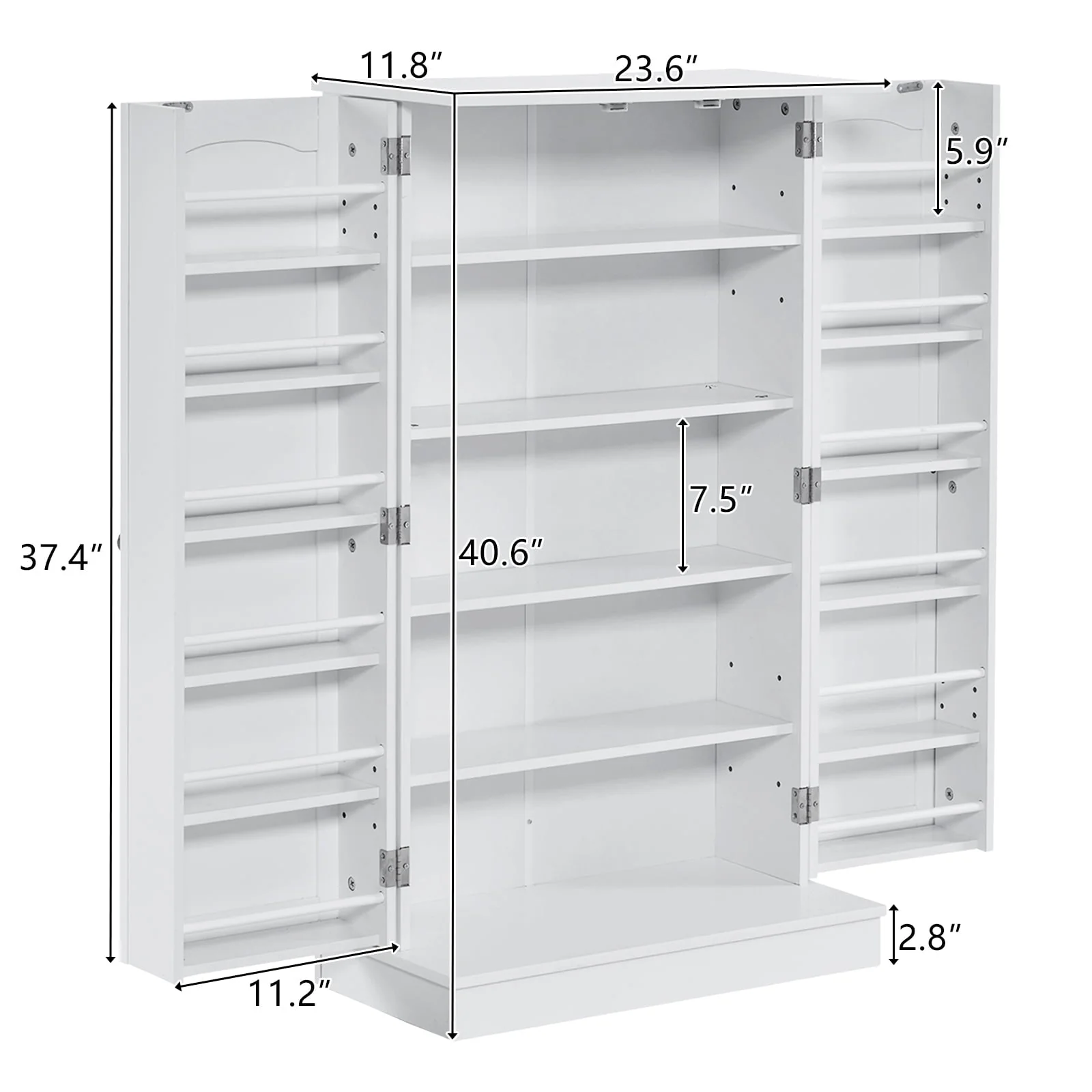 Ktaxon Kitchen Pantry Storage Cabinet with Doors and Shelves Sideboard Cabinet for Dining Room Living Room Bedroom White
