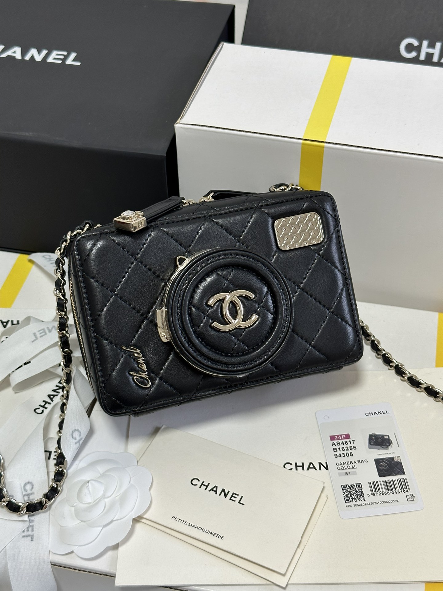 [15A]Chanel 24S Lambskin Quilted Coco Click Camera Bag