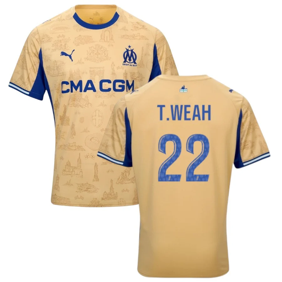 Marseille T.Weah Gold Fourth Jersey Men 2025 2026