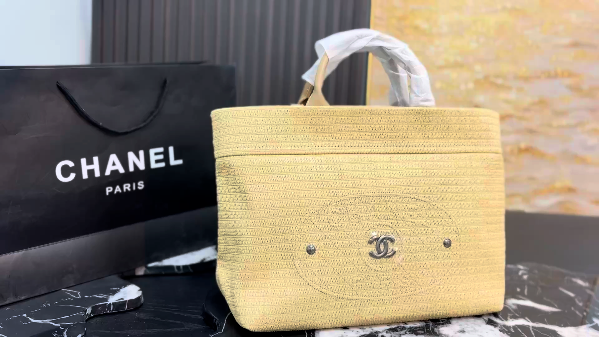 Chanel Straw Tote Bag