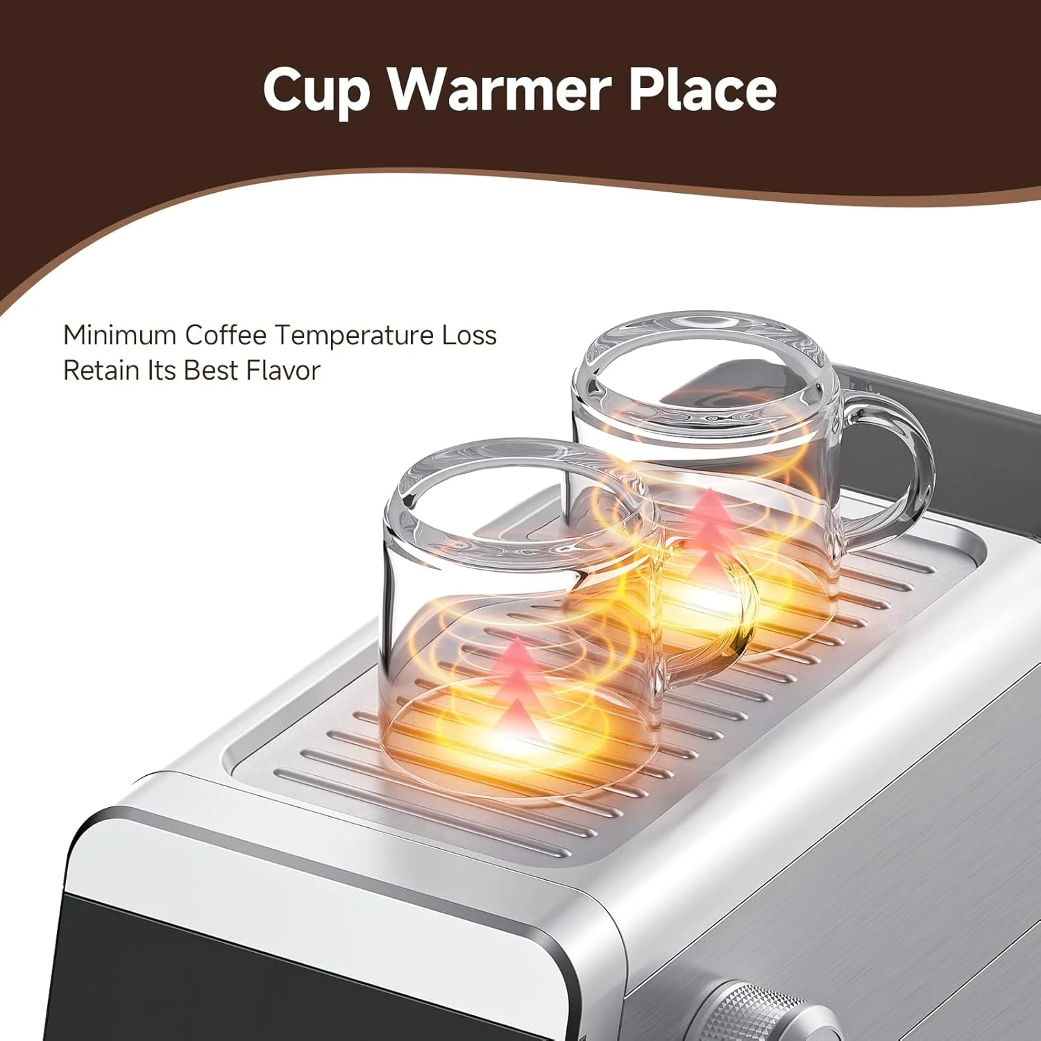 Sunmaki Espresso Machine 20 Bar Stainless Steel Coffee Machines with LED Touch Screen Powerful Steam Wand, Removable Water Tank, for Cappuccino, Latte