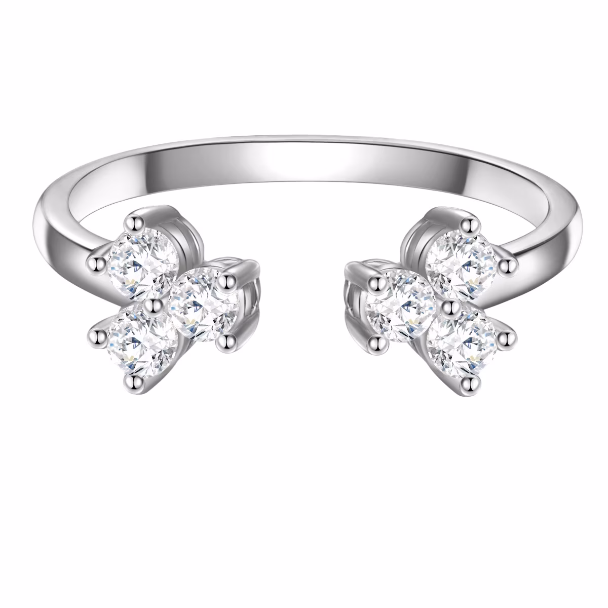 Ring aus Sterling Silber in silber mit Zirkonia
