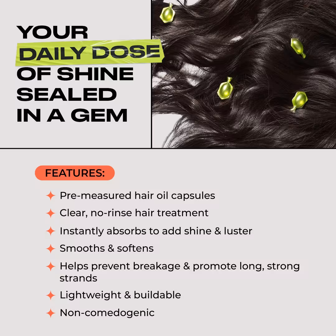inh HAIR  Gloss Gems Hair Oil Treatment Capsules