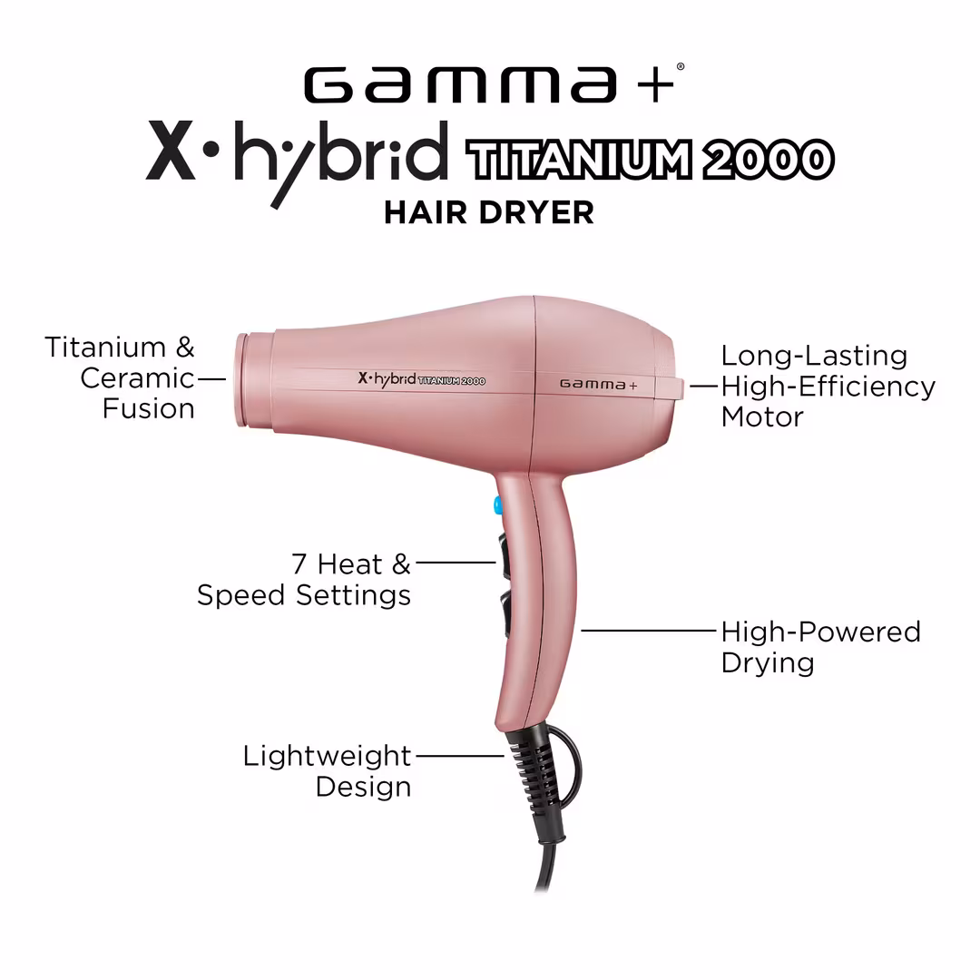 GAMMA+  X-Hybrid Titanium 2000 Hair Dryer