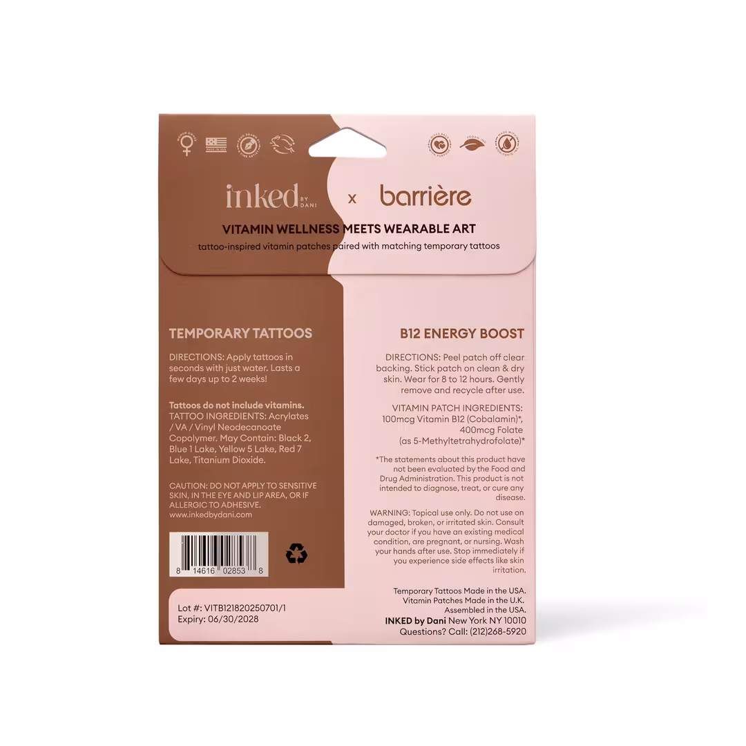 Inked by Dani  INKED x Barrière: Vitamin B12 + Tattoo Wellness Set