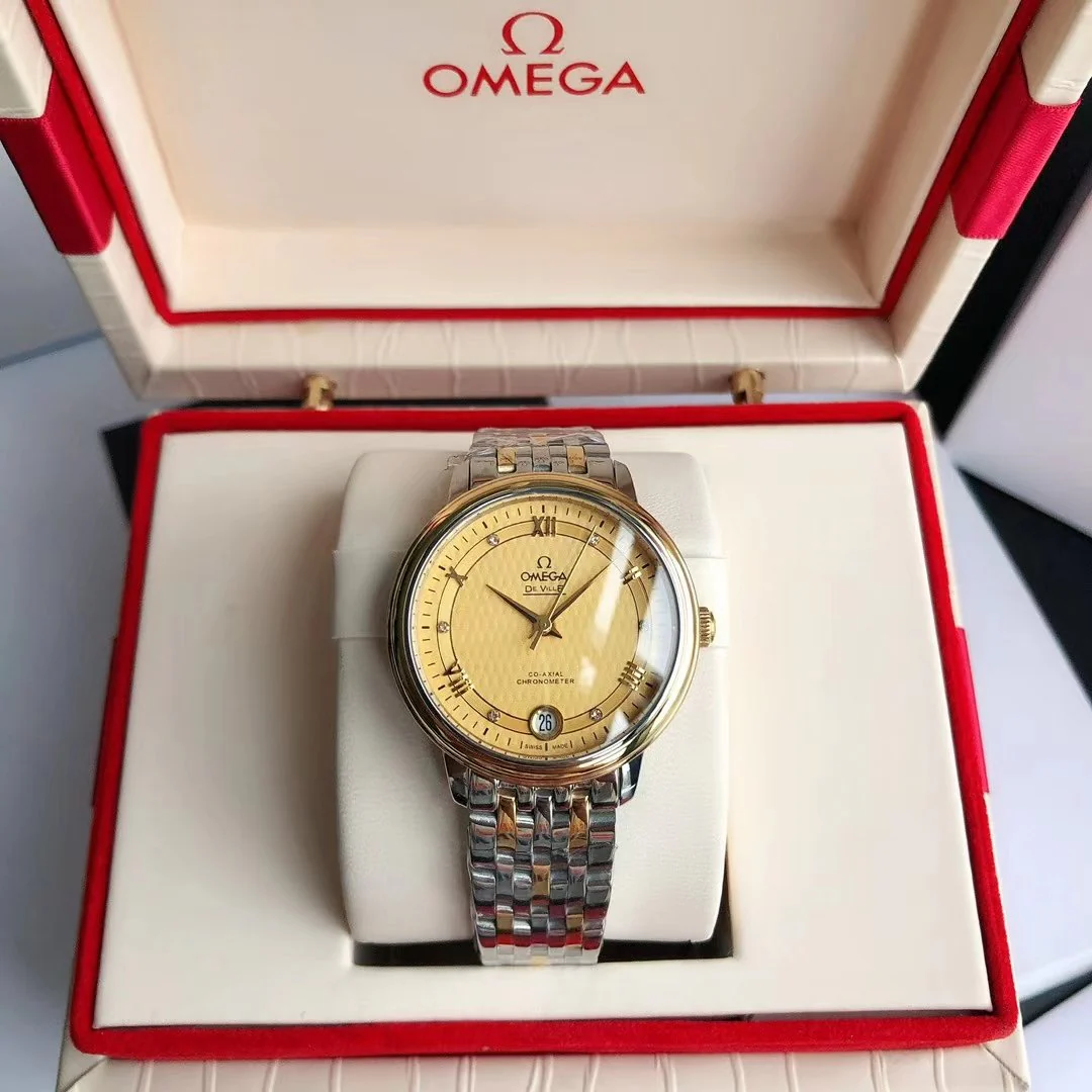 Omega Watch DE VILLE PRESTIGE 39.5 GOLD CASE YELLOW DIAL