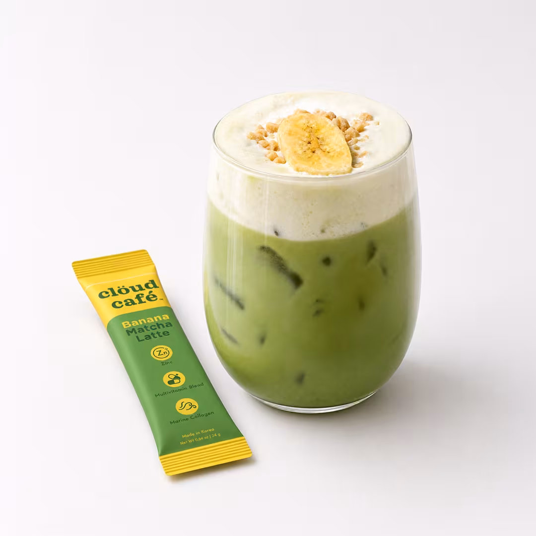clöud café  Banana Matcha Latte Collagen-Infused Beauty Booster