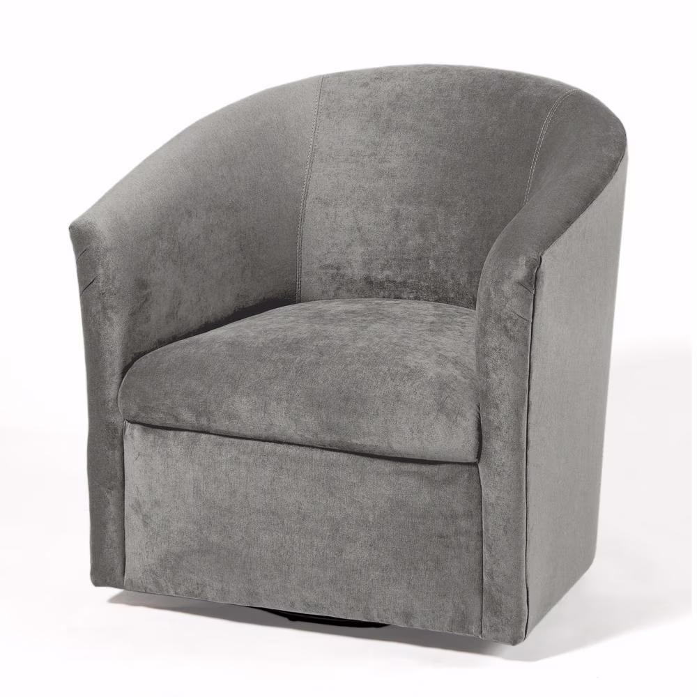 Comfort Pointe Elizabeth Beige Sand Microfiber Swivel Accent Chair