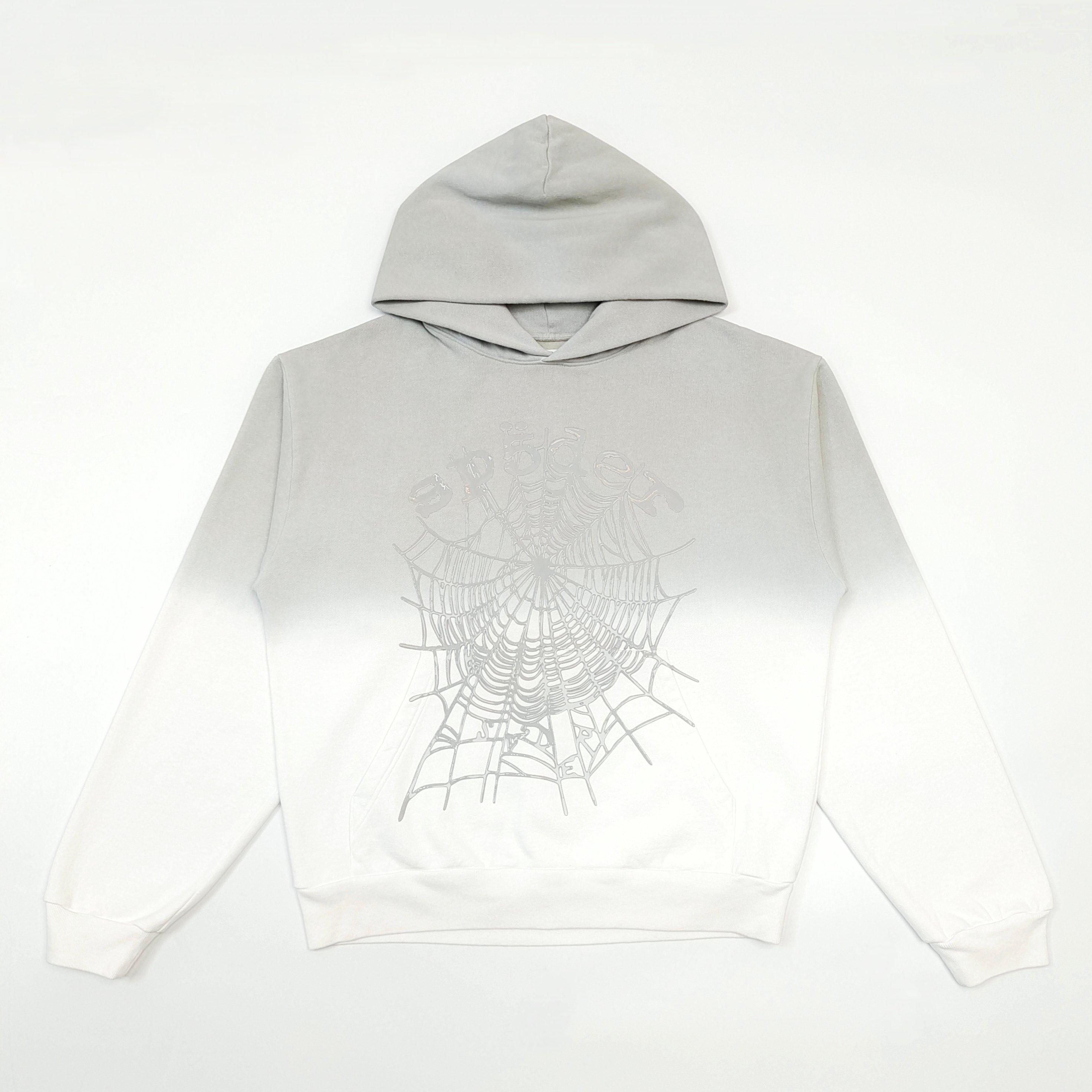 1:1 high-quality gray and white gradient hoodie