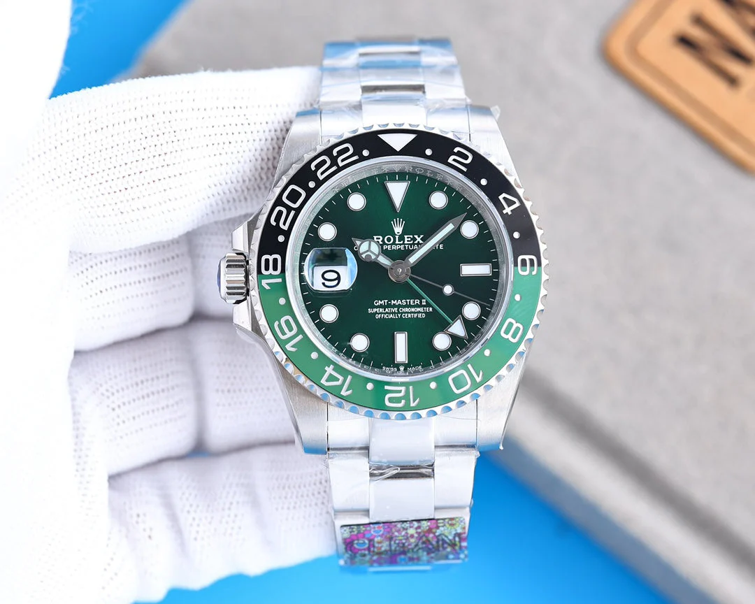 Rolex Watch GMT-MASTER II CUSTOM GREEN BLACK BEZEL GREEN DIAL OYSTER BRACELET Watch