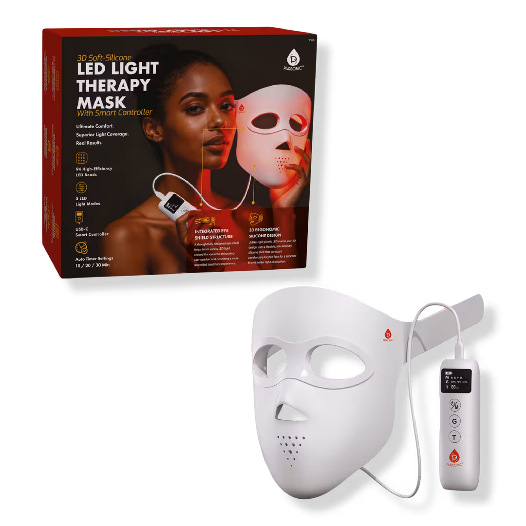 PURSONIC  3D Soft-Silicone LED Light Therapy Mask with Smart Controller