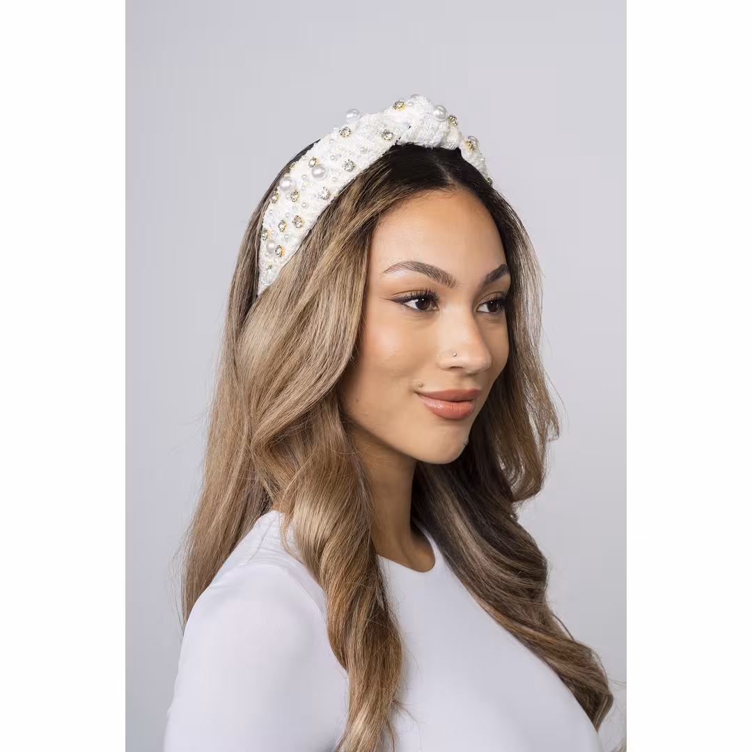 Locks & Mane  Plaid & Pearl Headband